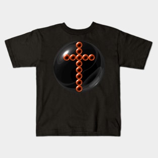 Orange Cross in Glass Ball Kids T-Shirt